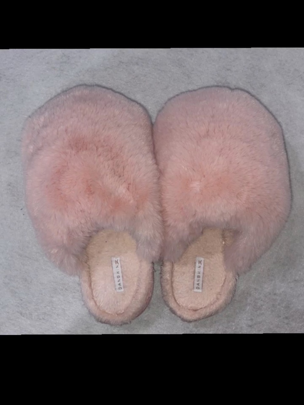 Danskin Plush Pink Fuzzy Slide Slippers